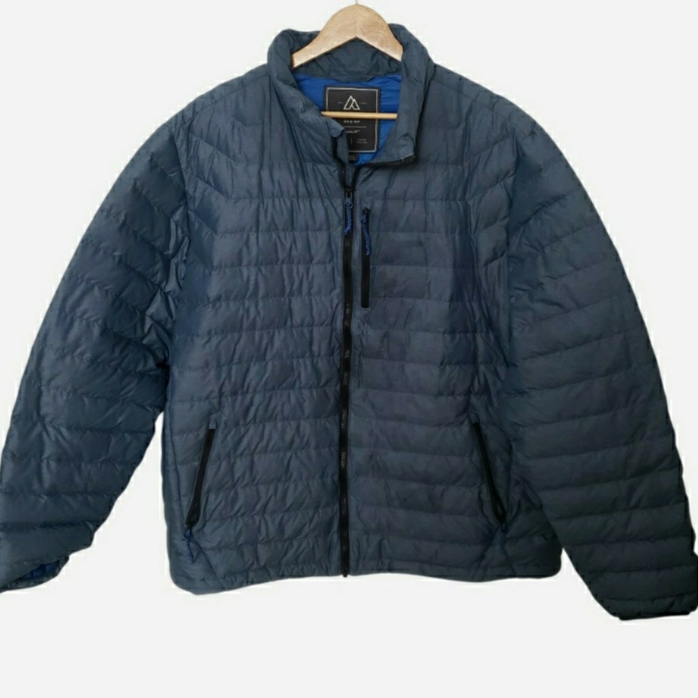 Alpine Design Mens Navy Blue Feather Down Puffer Jacket XXL Lightweight Coat